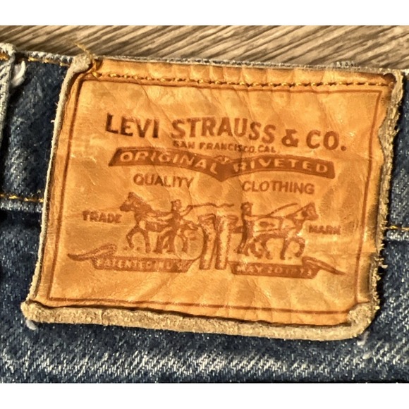 Vintages Rare Leather Tab 80s Levi's For Men With A Skosh More Room Size 38x28 - Picture 3 of 14